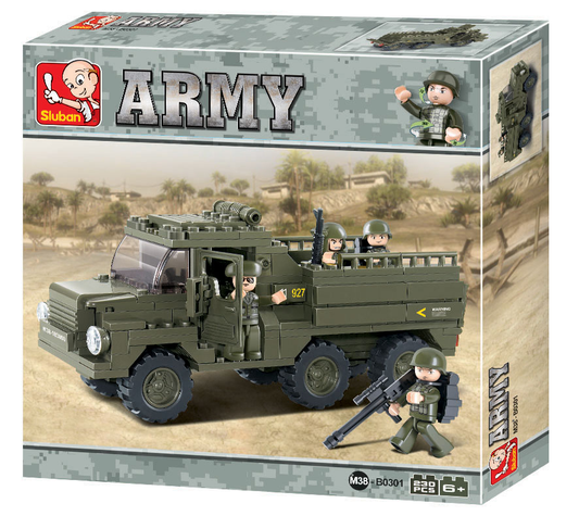 Heavy Military Troop Truck Building Brick Kit (230 Pcs)