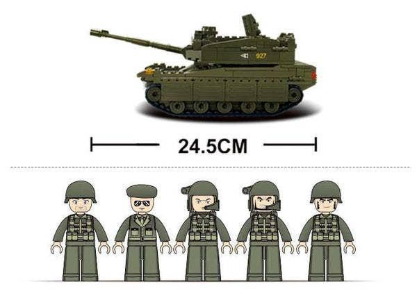 Merkov Military Army Tank Building Brick Kit (344 Pcs)