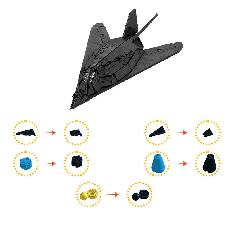 Stealth fighter Compatible Building Bricks