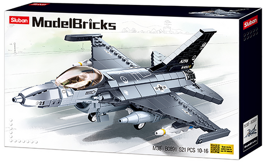 Model Bricks F-16C Falcon Fighter Jet Brick Kit (521 pcs)