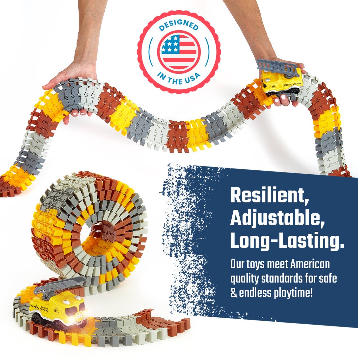 Construction Toy Track Car Set - STEM Glow in the Dark Toys