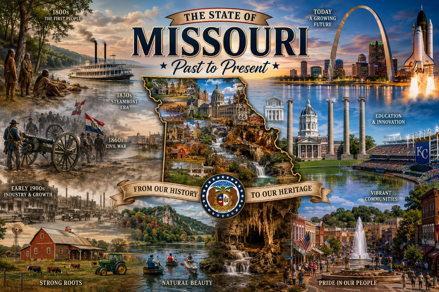300 Piece Handcrafted Jigsaw Puzzle | State History & Landmarks Gift