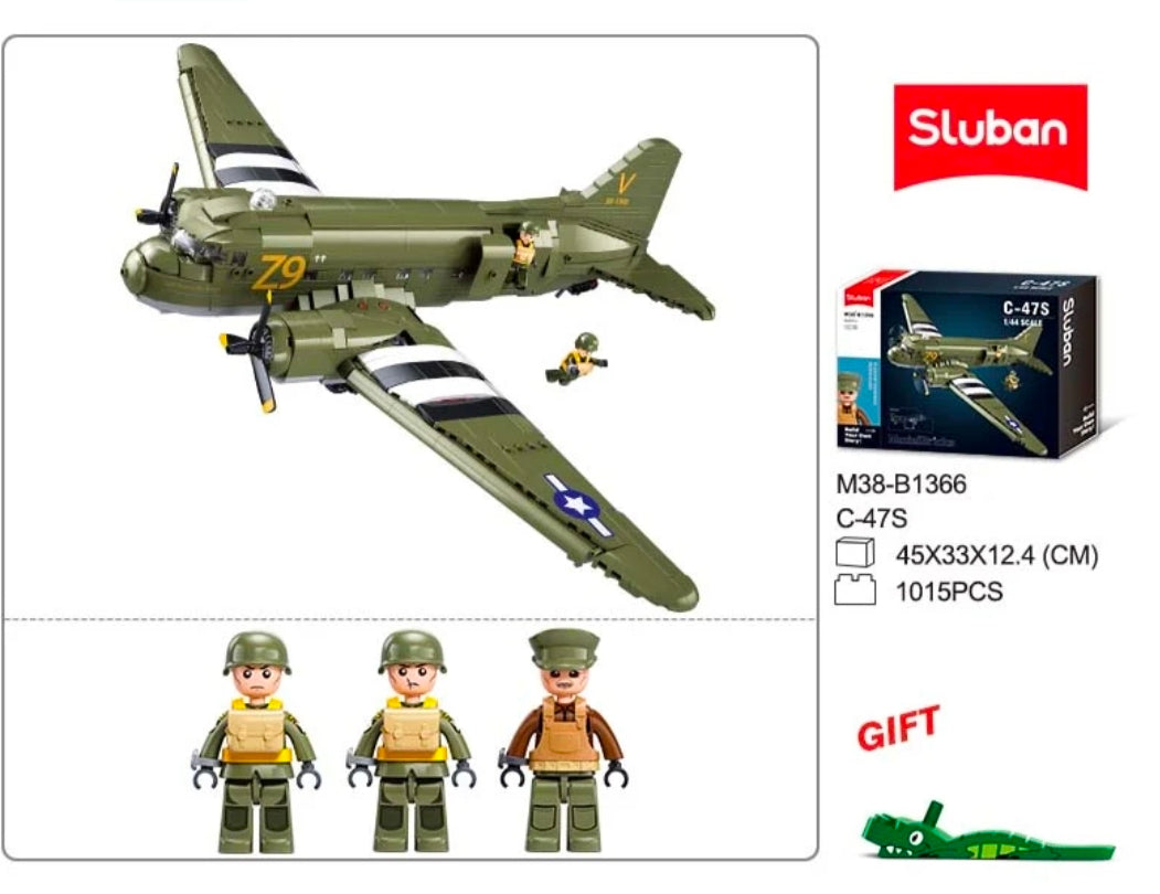 C-47 WW2 Dakota Skytrain Troop Transport - Sluban