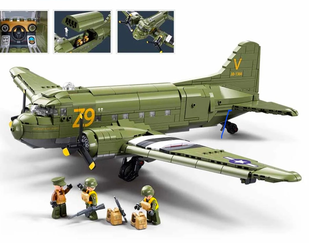 C-47 WW2 Dakota Skytrain Troop Transport - Sluban