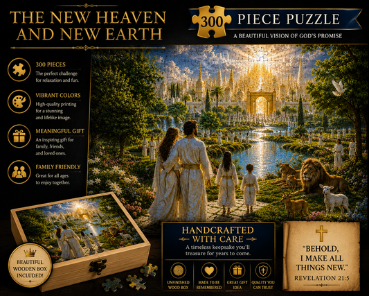 Christian Wooden Jigsaw Puzzle, Handcrafted 300 Piece Puzzle